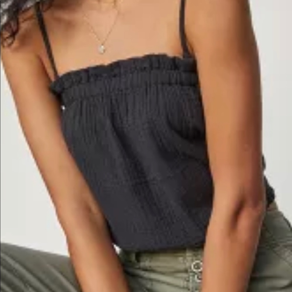 Anthropologie black gauzy tank.  Size S.